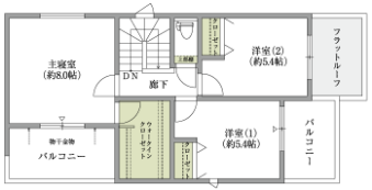 98号地プラン2階平面図